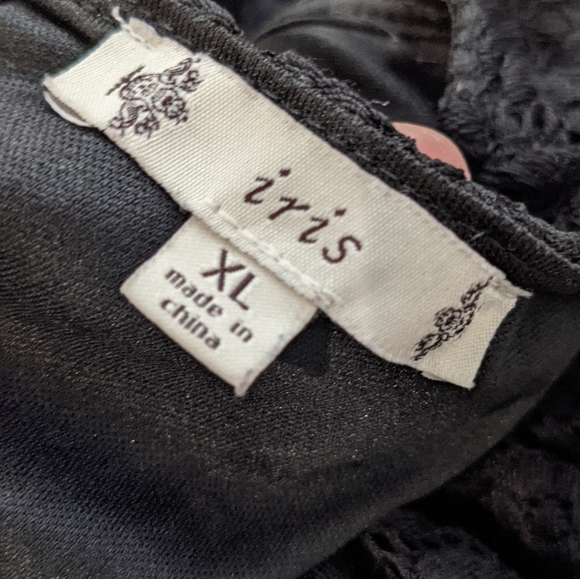 NWOT black crochet dress with peekaboo mid line - Picture 3 of 8